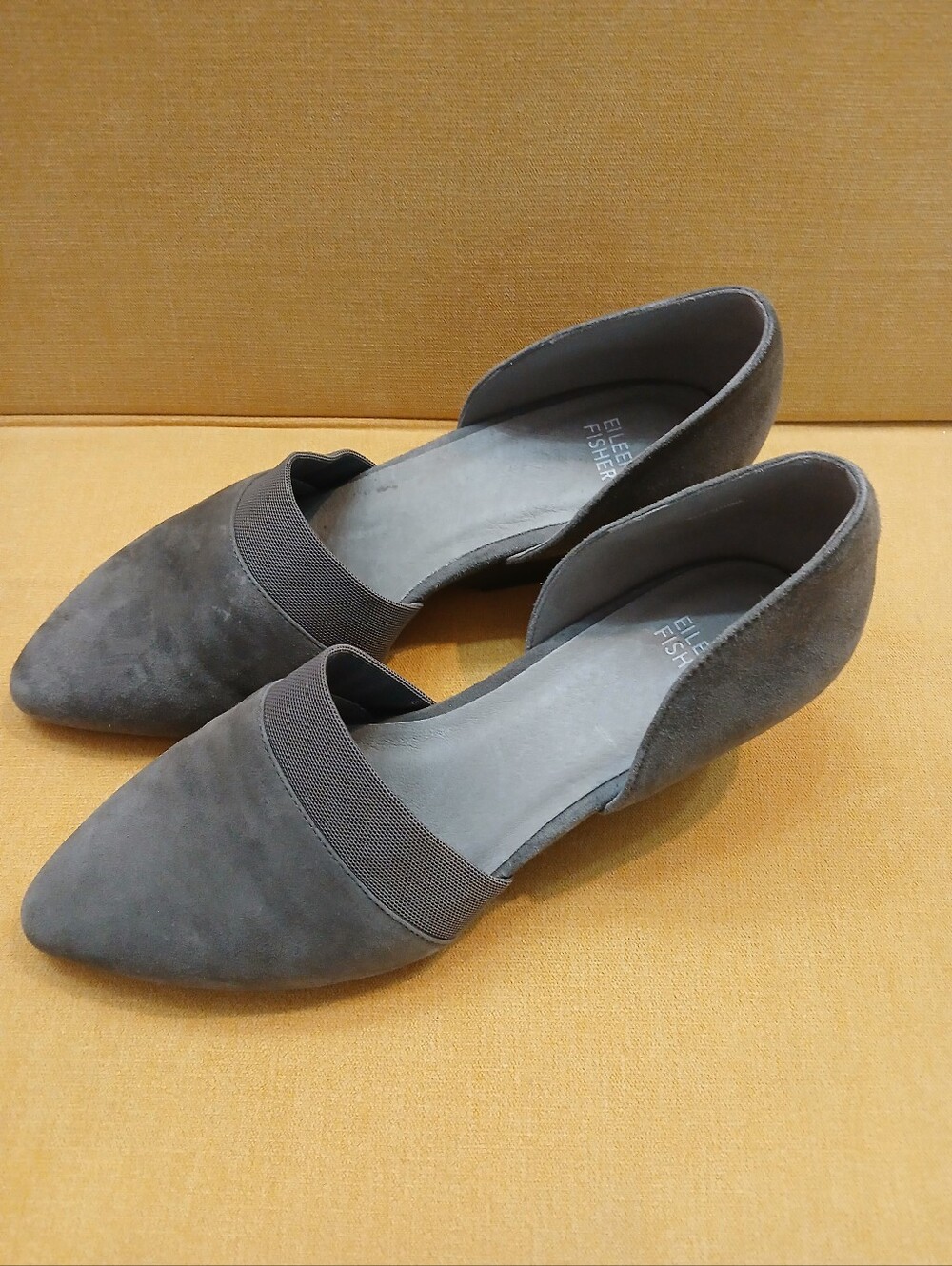 Eileen Fisher Hilly D'orsay Wedge Pump Women's Gray Suede Slip-On Heels Size 9.5 - Picture 7 of 9